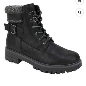 Cliffs by White Mountain Women’s Black Lace-Up Faux Fur Ankle Boots size 7